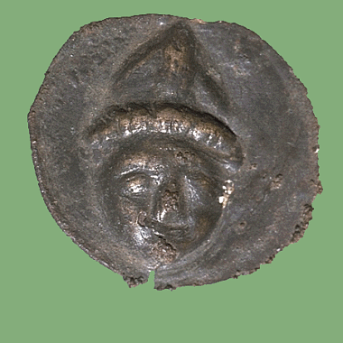 Bracteate, mynt med bilde av erkebiskop Jon Raude